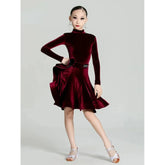 Girls' Velvet Latin Dance Dress